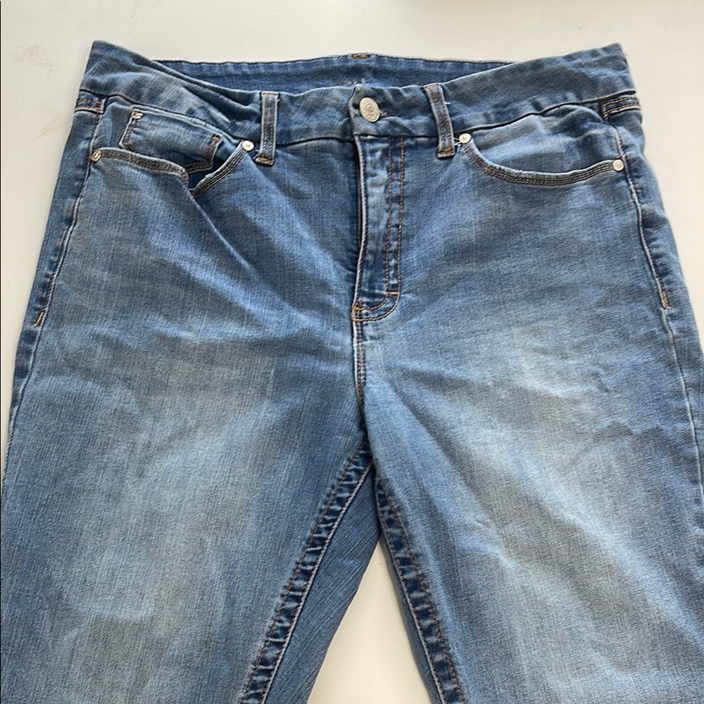 Seven7 Classic Blue Jeans with Tan Patch